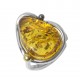 Grande anello ambra ciliegia e argento 925/1000