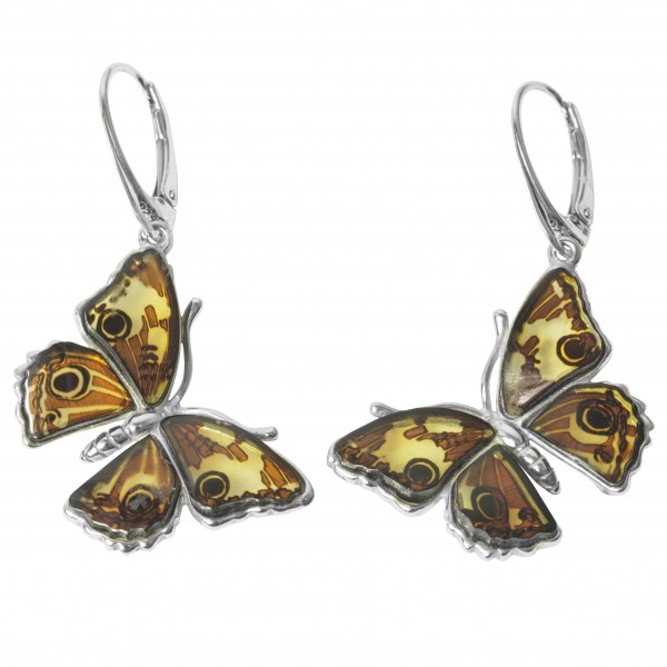 Boucles D'oreilles Papillon En Argent Massif 925 – Créateur Brigitte, Vintage, Occasion