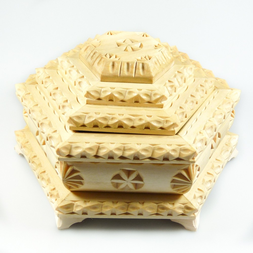 Petite Boîte à Bijoux En Bois Sculpté - Occasion - Idéal Rangement